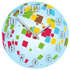 SvS Настенные часы SvS 4001577 Земной шар и цветные квадраты СВС