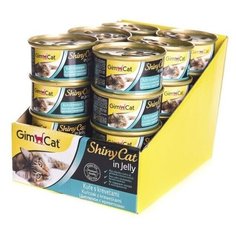 Влажный корм для кошек GimCat беззерновой, с курицей, с креветками 24 шт. х 70 г