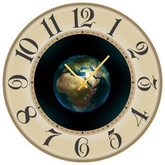 SvS Настенные часы SvS 3002291 Глобус на черном фоне СВС