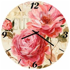SvS Настенные часы SvS 4002853 Розовые цветы СВС
