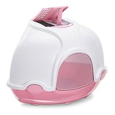Био-туалет для кошек угловой GINGER 52х52х44,5h см, темно-розовый IMAC 84386