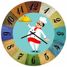 SvS Настенные часы SvS 3002715 Повар с подносом СВС