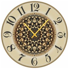 SvS Настенные часы SvS 3502889 Черно-бежевый узор СВС