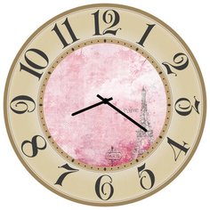 SvS Настенные часы SvS 3502227 Эйфелева башня в розовом СВС