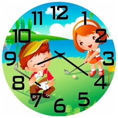 SvS Настенные часы SvS 3502624 Дети играют в гольф СВС