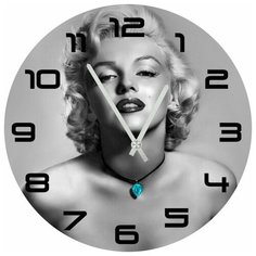 SvS Настенные часы SvS 4002463 Мерилин Монро черно-белая СВС