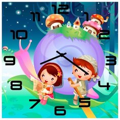 SvS Настенные часы SvS 3502609 Две девочки в абстрактном мире СВС