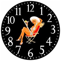 SvS Настенные часы SvS 3002744 Девушка с коктейлем СВС
