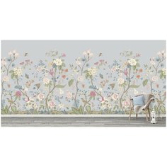F11106-03 Фотообои Флизелиновые с виниловым покрытием Цветы "Шенуазри" 600х270 см Barton Wallpapers