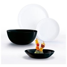 Столовый сервиз "DIWALI BLACK&WHITE" из 19 пр. на 6 персон (Arc international арт.Р4360) Luminarc