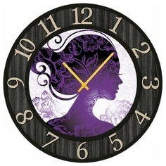 SvS Настенные часы SvS 3502214 Фиолетовый образ девушки СВС