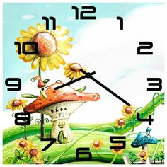 SvS Настенные часы SvS 3002621 Грибы и цветы СВС