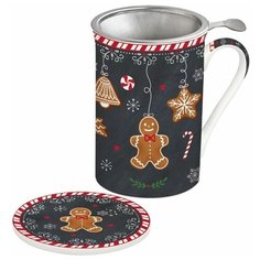 Кружка заварочная с крышкой и ситечком "Gingerbread" в подарочной упаковке Easy Life