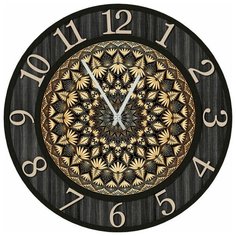 SvS Настенные часы SvS 3002887 Черно-бежевый узор СВС