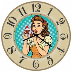 SvS Настенные часы SvS 3002721 Официантка с кексом СВС