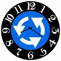 SvS Настенные часы SvS 3502548 Дорожный знак Круговое движение СВС