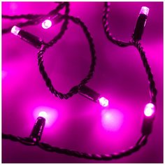 Светодиодная гирлянда ARD-STRING-CLASSIC-10000-BLACK-100LED-FLASH PINK (230V, 7W) (Ardecoled, IP65) Arlight