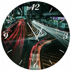 SvS Настенные часы SvS 3002665 Дороги ночного города СВС