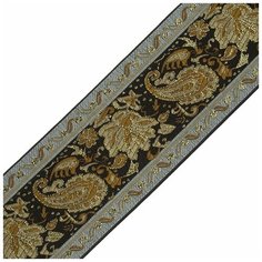 Лента отделочная жаккардовая 00449 шир. 66мм цв.черный/золото уп.5 м Ideal