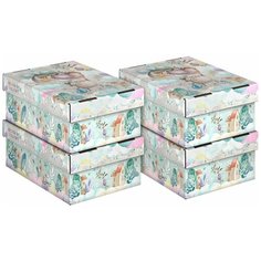 Набор коробов картонных 4 шт., 16.5*25*9 см, путешастики Valiant