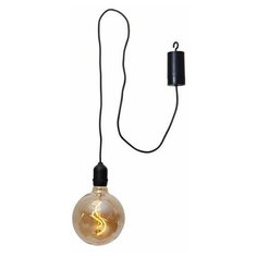 Подвесной светящийся стеклянный шар эдмон, янтарный, тёплая белая филаментная LED-лампа, 12.5х19.5 см, таймер, батарейки Star Trading