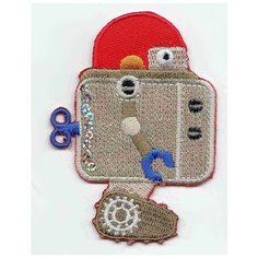 Термоаппликация HKM Робот в красном шлеме, 1 шт 7,5 х 5,5 см