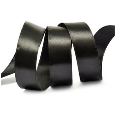 Лента атласная 1 (25мм) цв.3173 черный IDEAL уп.27,4 м