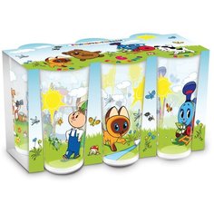 Набор стаканов Чиполлино, Паровозик из Ромашково, Котенок по имени Гав (3 шт) Priority