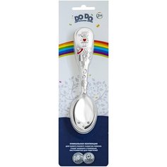 Ложка детская тактильная "Девочка" с эмалью Кольчугинский мельхиор