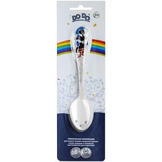 Ложка детская тактильная "Кот в сапогах" с эмалью в блистере Кольчугинский мельхиор
