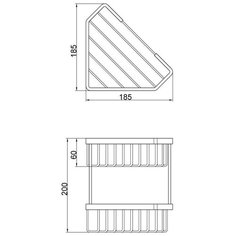 Полка металлическая угловая двойная Veragio BASKET VR.GFT-9053.BR