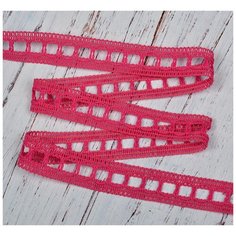 Тесьма вязаная 17мм 6941 цв.021 малиновый уп.25м Ideal