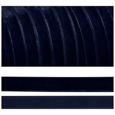 Лента бархатная TBY.LB1054 нейлон шир.10мм цв.т.синий уп.20м Ideal