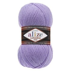 Пряжа Alize Lanagold Fine (Ланаголд Файн) 166 лиловый 49% шерсть, 51% акрил 100г 390м 5шт