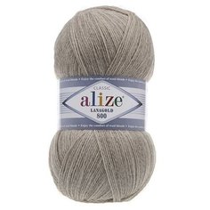 Пряжа Alize Lanagold 800 152 бежевый меланж (Ланаголд 800) 49% шерсть, 51% акрил 100г 800м 5шт