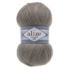 Пряжа Alize Lanagold 800 207 светло-коричневый меланж (Ланаголд 800) 49% шерсть, 51% акрил 100г 800м 5шт