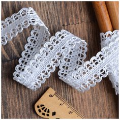 Тесьма вязаная 18мм 6994 цв.003 белый уп.25м Ideal