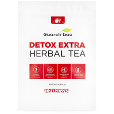 Чай для похудения Guarchibao Detox Herbal Tea Яблоко-корица, 20 чайных пакетиков, чай для очищения, детокс чай.