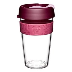Кружка с крышкой Original L 454 мл для кофе с собой многоразовая, clear bayberry Keep Cup