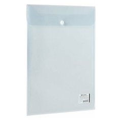 Папка-конверт с кнопкой BRAUBERG, вертикальная, А4, до 100 листов, прозрачная, 0,15 мм, 224978