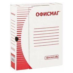 Короб архивный с клапаном А4 (260х325 мм), 75 мм, до 700 листов, плотный, микрогофрокартон, белый, офисмаг, 123017