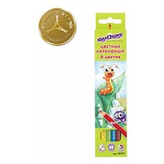 Карандаши цветные юнландия "В гостях У букашек", 6 цветов, классические заточенные, 181377