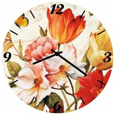 SvS Настенные часы SvS 3502846 Цветы и бабочки СВС