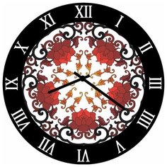 SvS Настенные часы SvS 3002840 Красно-белый узор СВС