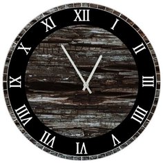 SvS Настенные часы SvS 4002066 Брусок дерева в черной рамке СВС