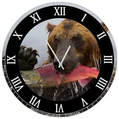 SvS Настенные часы SvS 4002032 Медведь ловит рыбу СВС