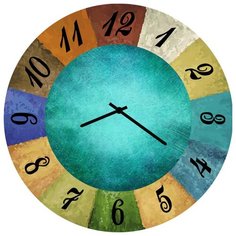 SvS Настенные часы SvS 4002112 Бирюза в яркой рамке СВС