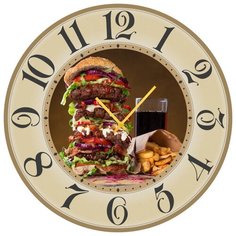 SvS Настенные часы SvS 4002171 Kitchen Большой бургер и кола с картошкой СВС
