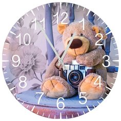 SvS Настенные часы SvS 3001134 Kids Мишка с фотоаппаратом СВС