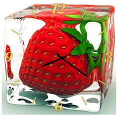 SvS Настенные часы SvS 4002059 Клубника в кусочке льда СВС